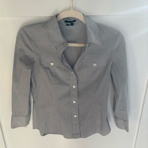 Theory Women's Light Gray Button-Down Shirt